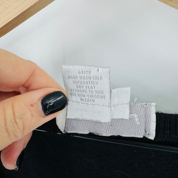 Vintage Spiegel Black Silk Cashmere Blend V-Neck Sweater Women’s Large - Picture 5 of 8